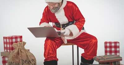 Secret Santa preparing for delivery